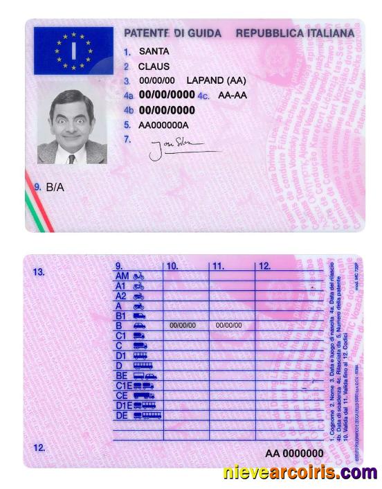Italy driving license